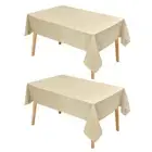 Hiasan 2 Pack Faux Linen Square Tablecloth - Wrinkle and Stain Resistant Wash...