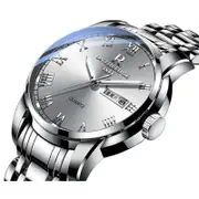 Veile Studios Stainless Steel Round Quartz Luminous Watch Waterproof For Women Silver Watches