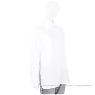 Karl Lagerfeld 卡爾 老佛爺 字母標籤隱藏釦白色長版棉質府綢襯衫
