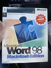 Vintage Microsoft Word 98 Macintosh Edition CD-Rom New In Sealed Box