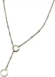 [SHMAZ] Stainless Steel Dainty Disc Necklaces Layered Circle Necklace Bar Pendant Necklace For Women