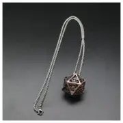 TEG - Copper Dragon D20 Locket Necklace w/ Mini Metal Polyhedral Dice
