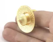 Drum cymbal disc Adjustable Ring Matte Gold Plated brass (18mm 7.5US i size 2844