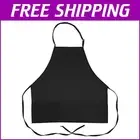 Pack of 6 Unisex Black Bib Aprons - Adjustable, 3 Pocket Heavyweight Protection