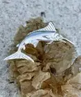 Sterling Silver and Genuine 0.02 carat Diamond 2 Inch Marlin Fish Pendant