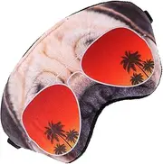 VINTORKY Adorable Cartoon Bulldog Eye Mask Comfortable Lightproof Sleeping Mask for Travel Office Outdoor Use Soft Calicos Material for Eye Protection and Relaxation