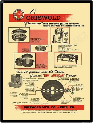 Griswold MFG. Co. 9" x 12" Metal Sign