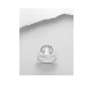 Celtic Round Leafy Tree of Life .925 Sterling Silver Ring Sizes 6-9