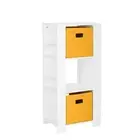 17.38 in. Wide Painted Finish Kids Bookshelf and Toy Organizer Tower 3-Cubbies