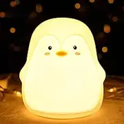 Penguin Night Light Kid Children, 7 Colour Changing LED Portable Baby Lamp Newborn, USB Rechargeable Silicone Animal Night Light for Children Nursery Toddler Girls Birthday Gift Room Decor
