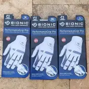 BIONIC PerformanceGrip PRO Left Hand White Golf Glove M or ML or L