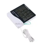 Digital LCD Temperature Thermometer Hygrometer Humidity Meter Clock White HTC-2