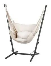 Gardeon Hammock Chair with Stand in Cream