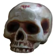 Fun World Scary Halloween Decaying Skull 8" Plastic Table Decoration, White B...