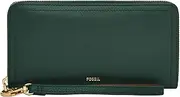 [FOSSIL] Women's Green Leather Logan Clutch