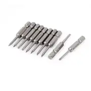 10pcs 1/4" Hex Shank 2.5mm Flat Head Magnetic Slotted screwdriver Bits Silver
