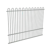 ProtectorAl 1201 - 2399 x 1800mm Palladium Silver Aluminium Loop Top Pool Fence Panel With Mid Rail
