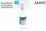 GlasWeld Window Cleaner cleaning windshield in conjunction with a paper towel