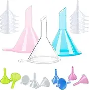 20pcs Clear Mini Funnels Upgraded - Plastic Travel Small Funnels for Filing Small Samples Perfumes, Essential Oil, Emulsion, Spices, Glitter Powder, Sand Art & DIY Craft Multicolor