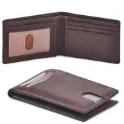 Wallet for Men Bifold Real Leather Slim RFID Blocking Front Pocket Minimalist...