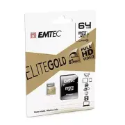 Emtec Elite Gold SDHC 64GB Class 10 Micro Memory Card & Adapt 85MB Full HD Video