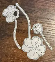 Set Of 3 Shamrocks 4 Leaf Clover Metal Cutting Die Journal Scrapbook #4869