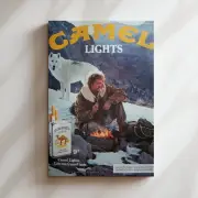 Camel Lights Snow Wolf 70's Ad - Vintage Tobacco Poster, Retro Advertising