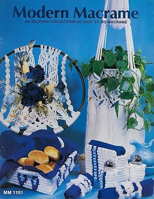 Modern Macrame Craft Book MM1191 Home Kitchen Decor Bread Tray Basket Patterns