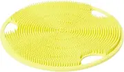 Boie USA Flat Body Scrubber - Soft Silicone-Like Exfoliating Shower Scrubber & Body Cleansing Brush - Stick-to-Wall Loofah Replacement - Exfoliator for All Skin Types - Yellow