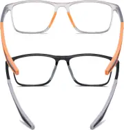 Reading Glasses Men 2 Pairs Sports Style Comfortable and Flexible Blue Light ...