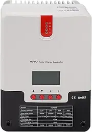 MPPT Solar Charge Controller, 60A 12V 24V 36V 48V Solar Panel Regulator Adjustable with LCD Display Solar Panel, Automatic Detection, 4 Stage Charging, Multiple Load Control