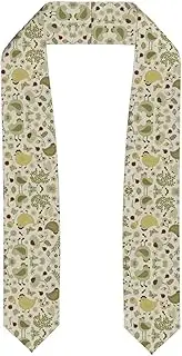 [SKKNT] Yellow Leaves Chicken Print Graduation Shawl Stole For Academic Commencements Honor Sash Congratulations Gift, Flattened, One Size
