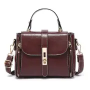 Small Crossbody Bags for Women, Leather Crossbody Bags for Women Trendy Women's Travel Bag with Replacement Shoulder Strap- Dark Brown