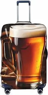 [CADREWY] Beer Print Travel Suitcase Cover Luggage Protector with Elastic Anti Scratch for Carry On, Black, Large