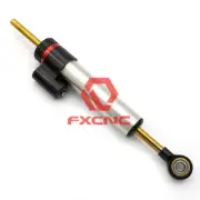 CNC Universal Motorcycle Steering Damper Stabilizer Control Silver Aluminum 1PCS