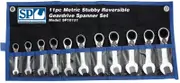SP Tools SP10131 - Gear Spanner Set 11 Piece Metric Stubby - Reversible