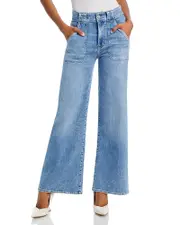 Frame Modern Pocket High Rise Wide Leg Jeans in Carpenter