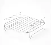 XhWser Outdoor Grill Set with skewers Square air Fryer Grill steam Rack Carbon Steel Barbecue Bracket Durable Affordable and Convenient