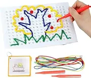 Sensory Thread Board - Colorful Toddler Threading Toys - Craft Art Board Imagination Development Educational Weaving Drawing Game for Classroom Home School Kindergarten