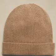 Banana Republic 100% Cashmere Beanie Hat Winter New with Tags Camel Retail $100