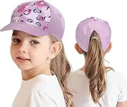 [Gendeda] 3-8 Years Children's Baseball Cap with Ponytail for Girls Boys Golf Visor Hat Baseball Cap Sun Visor Hat UV Protection Peaked Cap Summer Hat Junior Summer Hat Tennis Cap Sun Hat Visor UPF 50+