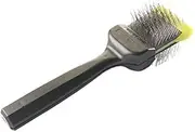 Les Pooch Green Medium Single Dog Brush - Detangling Brush for Grooming, Detangling and Knot Solution - Ideal for Long Haired & Medium Dog Breeds - Premium Dog Grooming Tool