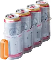 Can Holder for Fridge, 4-Grid Can Storage Organizer Pantry, Drink Dispenser for Refrigerator Canned Food Organizer for Kitchen