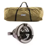 Adventure Kings Oversized Double Swag 400GSM Canvas Bag + 2in1 LED Light & Fan