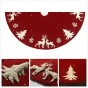 36'' Knitting Wool Christmas Tree Skirt 3D Elk Xmas Floor Mats Party Decoration