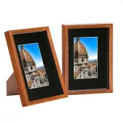 2x Dark Wood A4 (8" x 12") 3D Shadow Box Frames with Black A5 Mount Deep Display