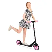 Advwin Folding Kids Kick Scooter w/ Big Wheel & Adjustable Height Pink