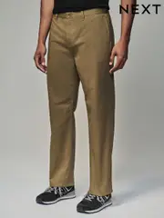 Light Tan Relaxed Fit Utility Chino 100% Cotton Trousers (N05259) | $34