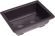 Bonsai Training Pot Basin Flower Pot Bowl Nursery Plastic Black Square Rectangle Container for Plant Succulent (26x19x8.5cm), Plastic Flower Pot