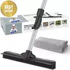 Pet Hair Removal Broom with Squeegee – 3-in-1 Rubber Floor Brush - Carpet